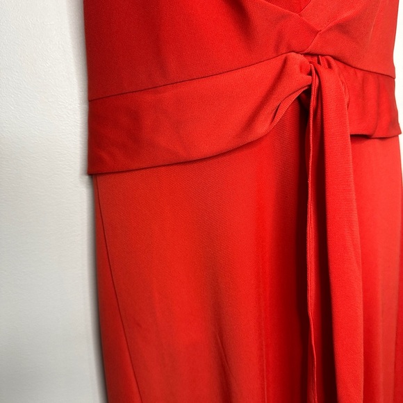BCBG MaxAzria Fire Orange Red Halter Style Maxi Dress Small - Picture 14 of 16